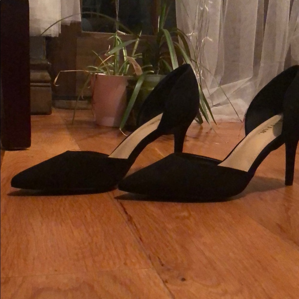 Just Fab black suede heels